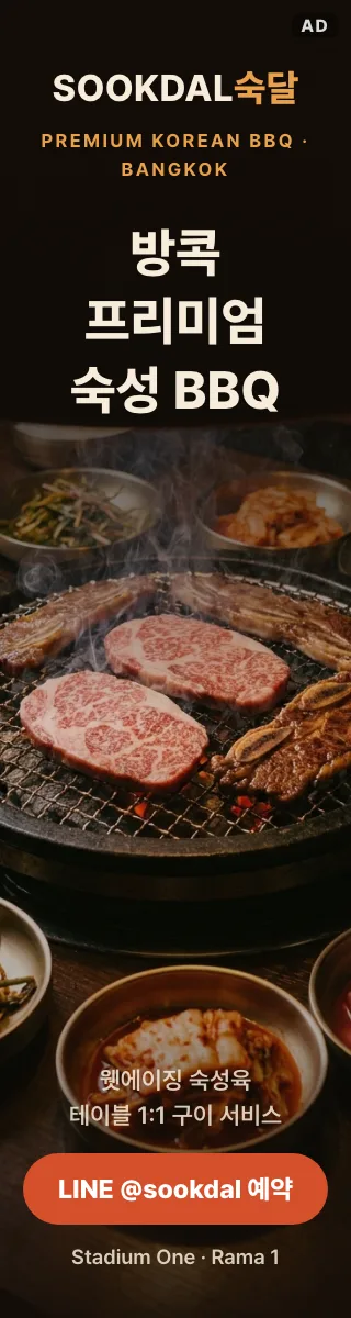 SOOKDAL 숙달 — 방콕의 프리미엄 숙성 BBQ. 웻에이징 숙성육, LINE @sookdal 예약